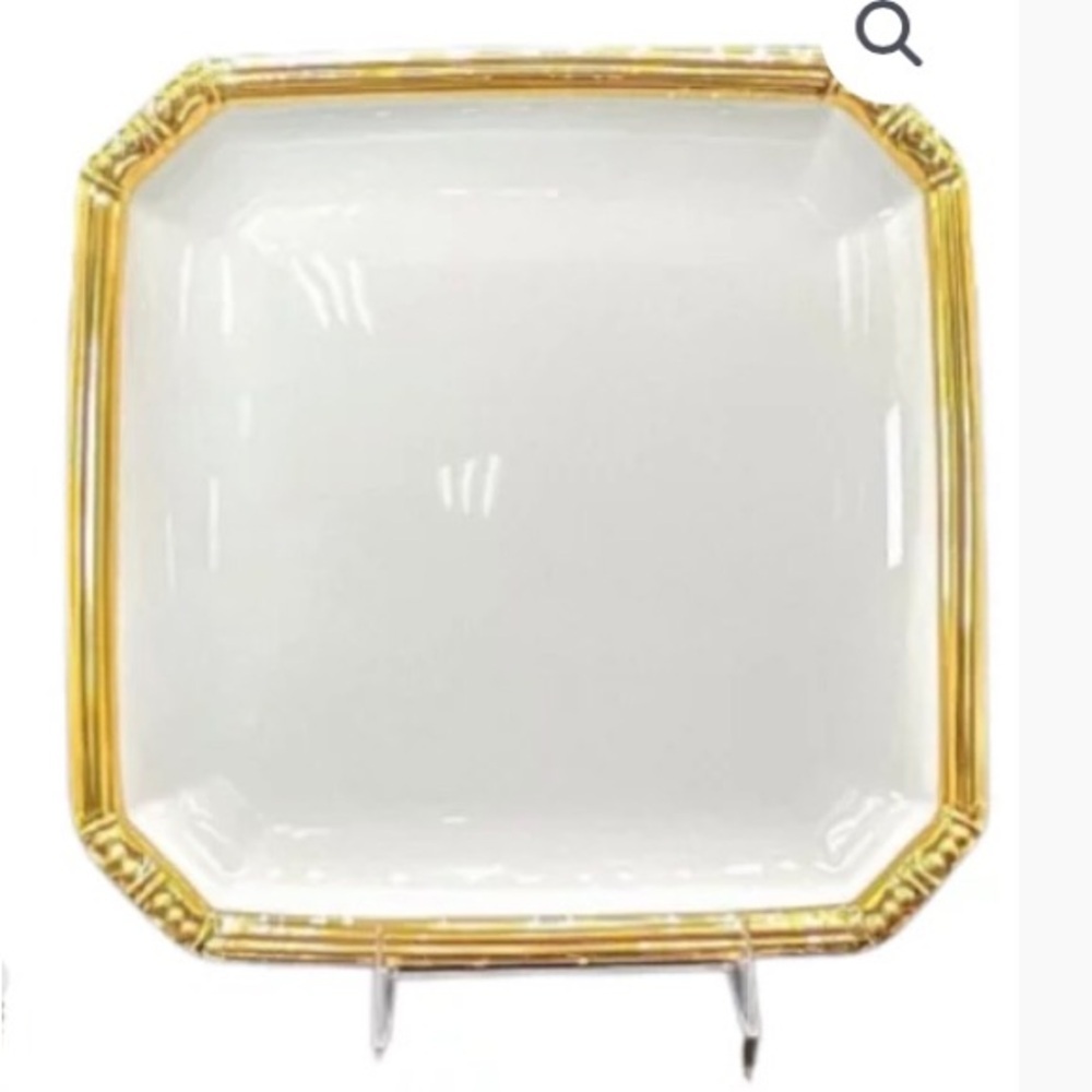 NIB Katy Briscoe Gold and White Decorative Tray